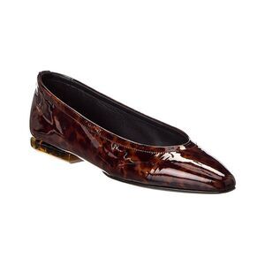 Loro Piana Primula Patent Ballerina Flat, Brown